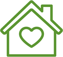 House with a heart symbol