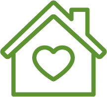 House with a heart symbol